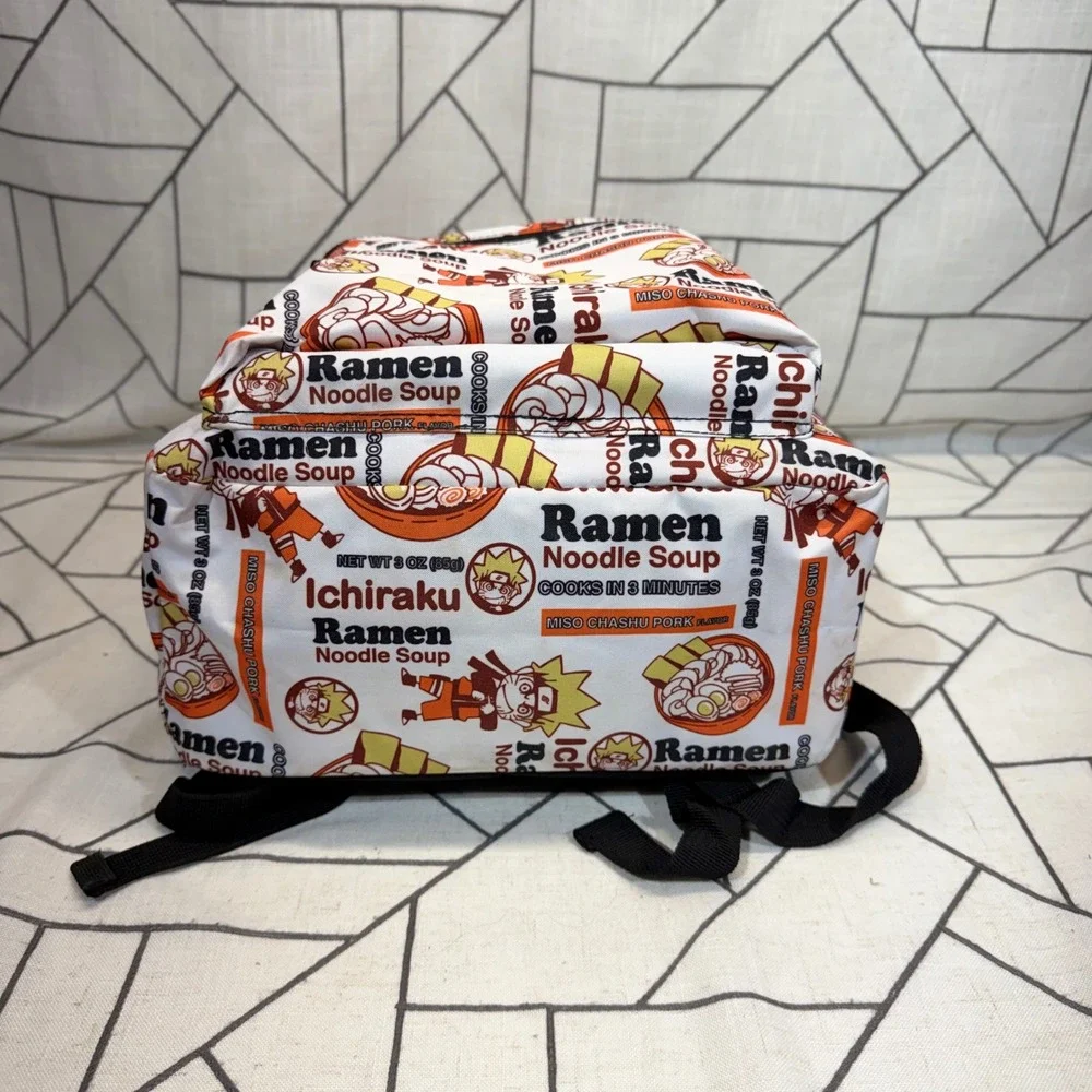 Naruto Shippuden Backpack OS White Ichiraku Ramen Noodle Soup Print Anime Bag